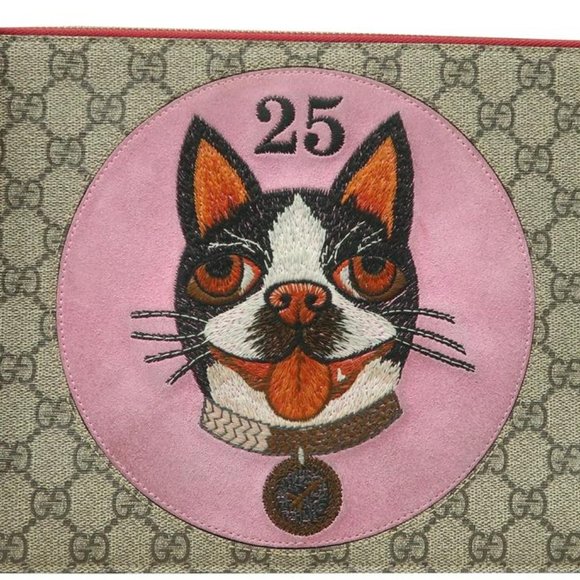 GUCCI LIMITED EDITION SUPREME CANVAS+LEATHER BOSCO CLUTCH/POUCH-100% AUTHENTIC - Picture 1 of 12